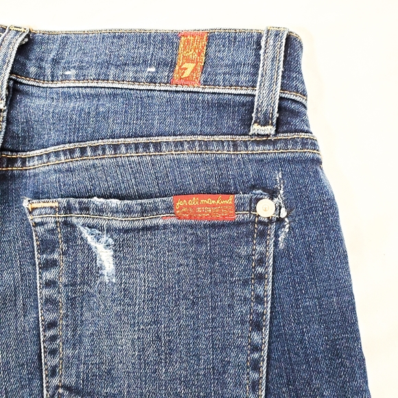 7FAM Ankle Skinny Distressed Jeans Size 24 - Picture 10 of 11